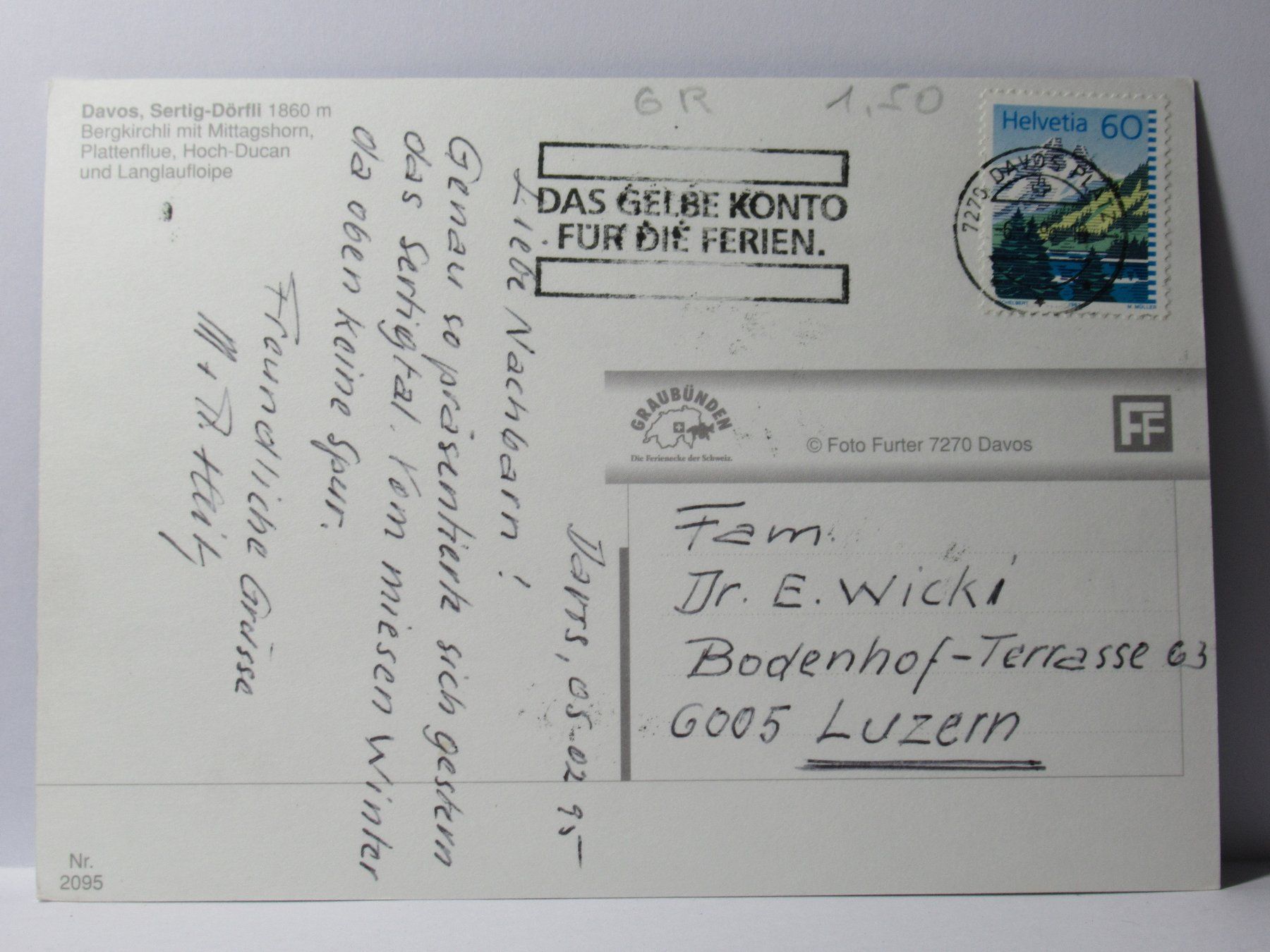 Cartes postales: Davos , Sertig - Dörfli – D'occasion à Grenchen par frechri 1