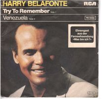 Single7  Harry Belafonte  --  Try to remember