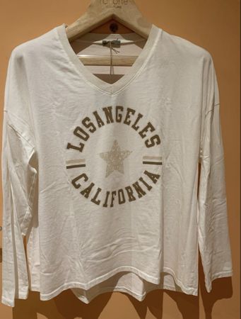 Langarmshirt "LA“ Gr.L Cotton/NEU, Made in Italy