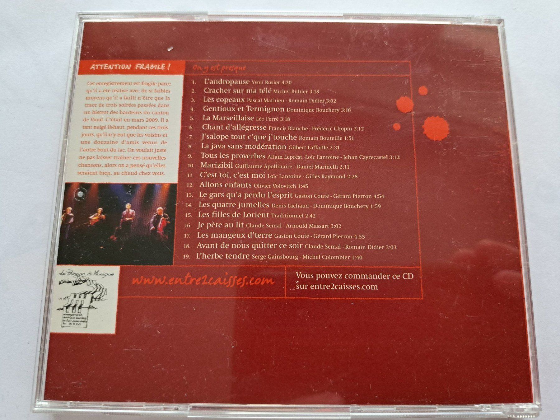 CD: Cd Entre deux caisses - on y est presque  – Usato da Pully venduto da bro_n52j 2