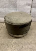 Kare Design Hocker / Pouf, grauer Samt, Metallfuss,