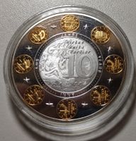 versilberte Medaille 42mm 10 Jahre Euro Andorra