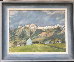 Ölgemälde - Schilt von Haslen GL Müller-Haemmerli Basel '56