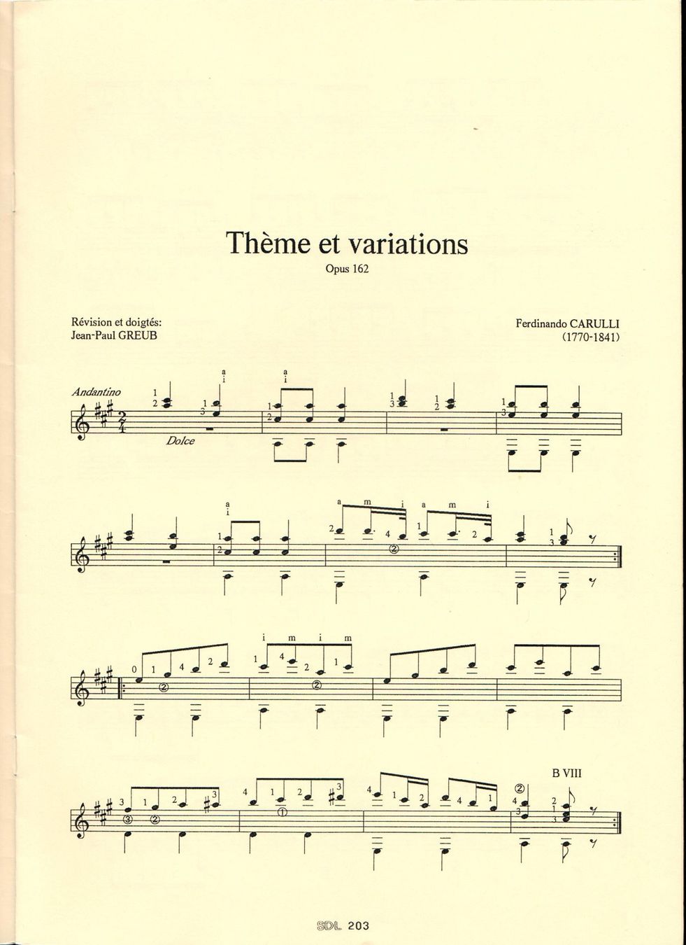 Libri: THEME ET VARIATIONS op. 162 - Ferdinando Carulli – Nuovo (secondo la descrizione) da St-Blaise venduto da partita-ch 1