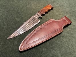 Einzigartiges Damast Jagdmesser / Outdoor Messer