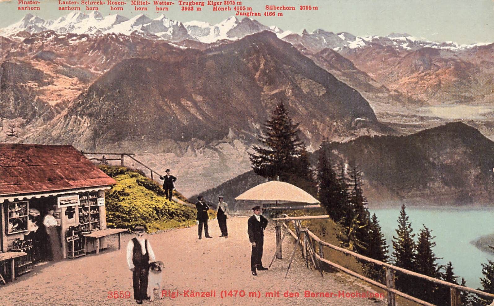Ansichtskarten: Rigi kanzeli mit berner hochalpen – Gebraucht aus Biasca von Blenio71