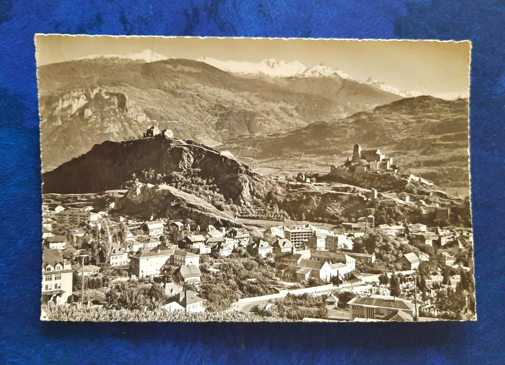 Cartoline postali: Ansichtskarte Sion, vu générale, gest. 1964 – Usato da Marly venduto da neu-adlerauge65