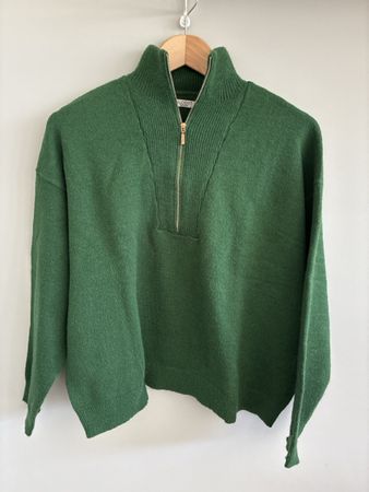 Pullover Alcott mit Reissverschluss dunkelgrün Grösse M