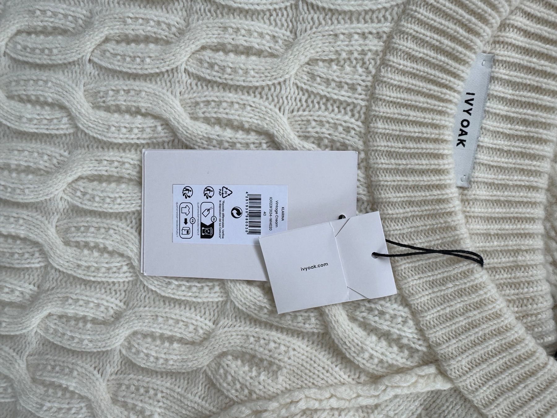 Maglioni & Felpe: IVY OAK Zopf Pullover Merinowool Gr 40 creme NEU – Nuovo e nell'imballaggio originale da Zuerich venduto da Moochie 7