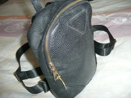 Rucksack Kunstleder schwarz