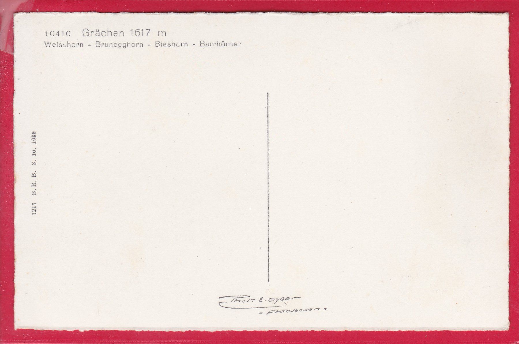 Cartoline postali: GRÄCHEN – Usato da Oberrieden venduto da Gebirgsstelze 1