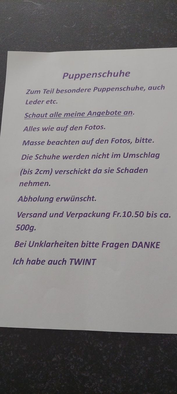 Puppen: 3Paar Puppenschuhe  – Neu (gemäss Beschreibung) aus Muri AG von nindo1 1