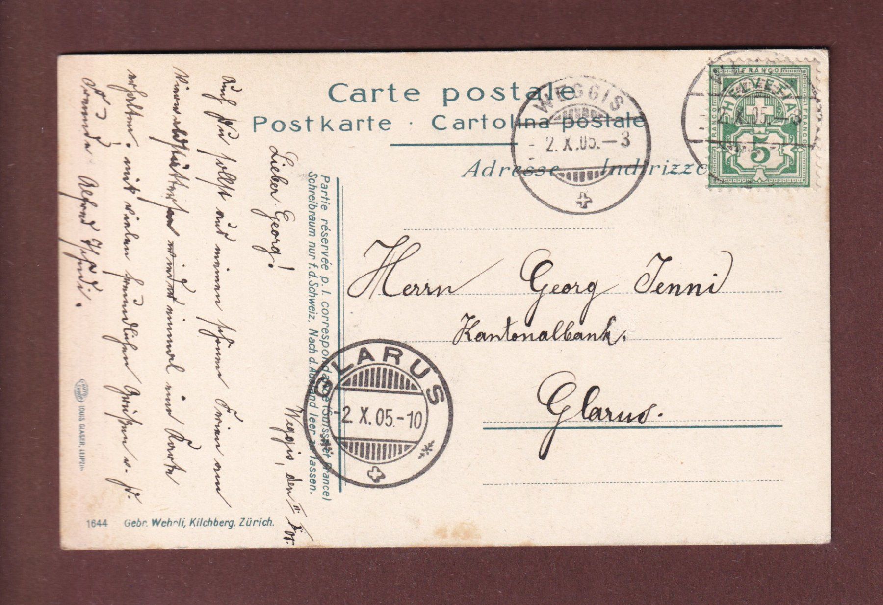Cartes postales: RIGIBAHN - Tunneldurchblick - 1905 – D'occasion à Pully par nicecards-shop 1