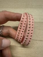 Armband Pink Lederoptik Nieten Sterne Druckknöpfe