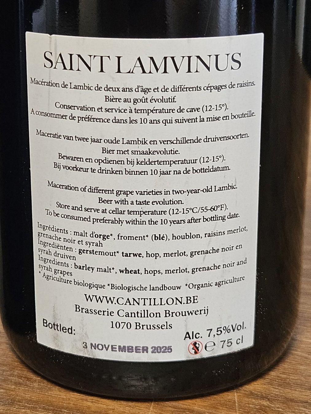 Spiritueux: Cantillon - Saint Lamvinus - Vertikale – D'occasion à Ostermundigen par Kaervek_SUI 4