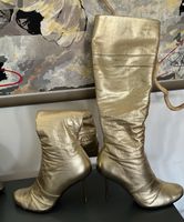 ANUSH Echtleder Stiefel Gold Gr. 38 Top Zustand!