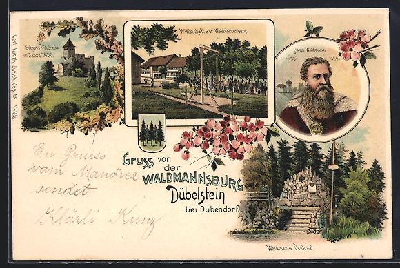 Ansichtskarten: Litho Dübendorf, Schloss Dübelstein, W – Gebraucht aus Berlin von bartko-reher