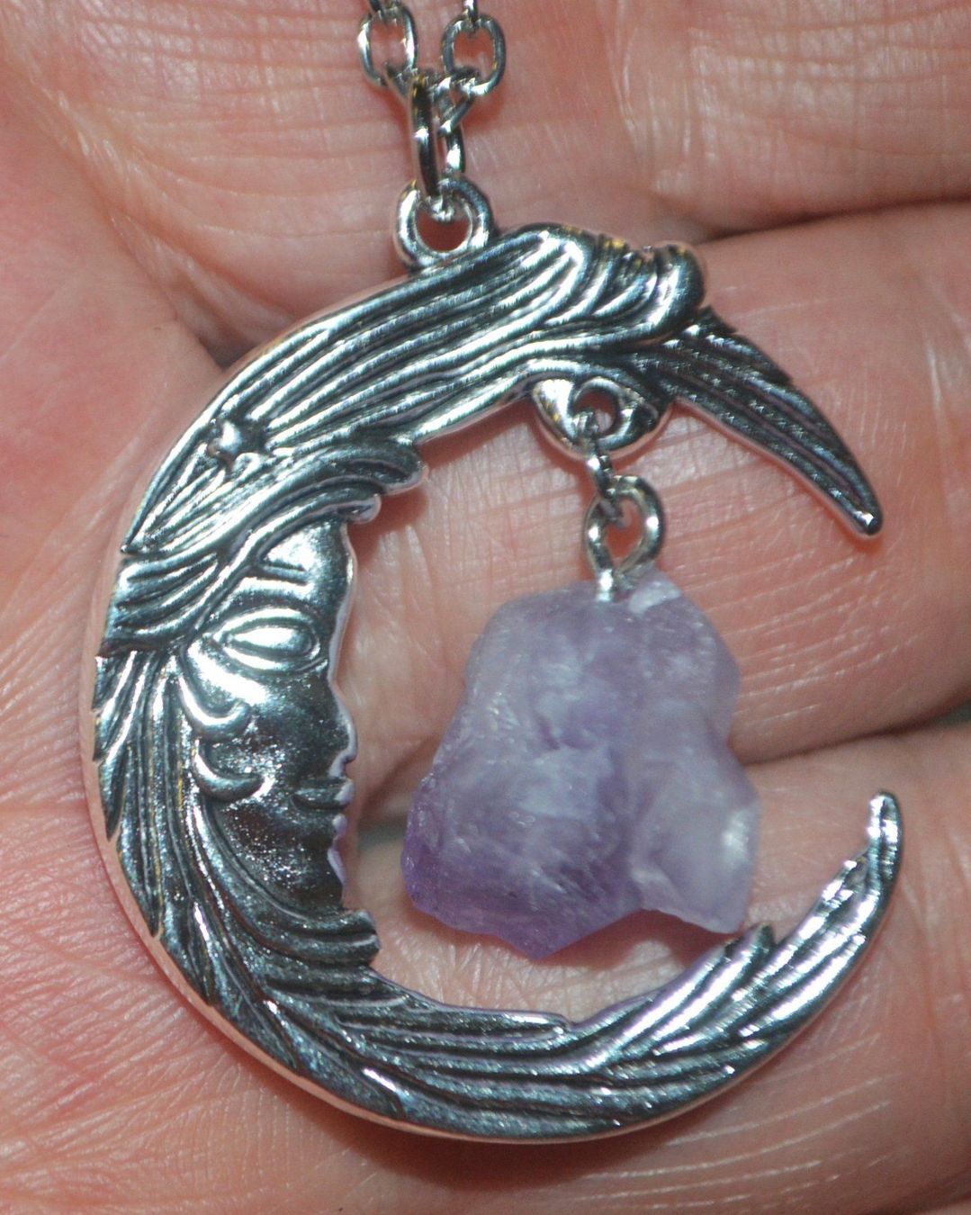 Ketten: Halskette 33B – Mond mit Amethyst – Neu und originalverpackt aus Goldiwil (Thun) von han_v5b7 1