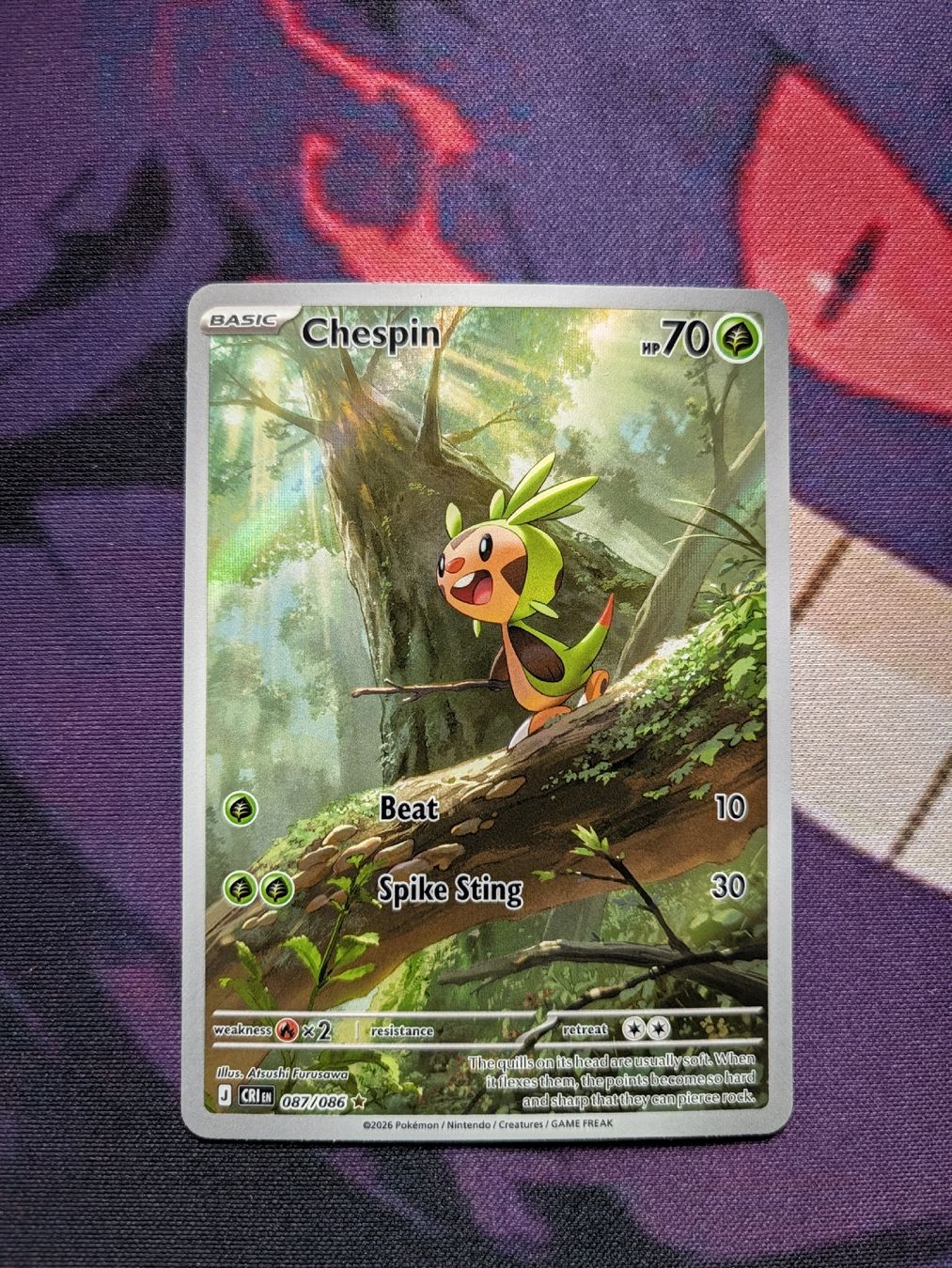 Pokémon Carte collezionabili: Chespin CRI 087 EN – Nuovo (secondo la descrizione) da Chur venduto da FreakofRarity