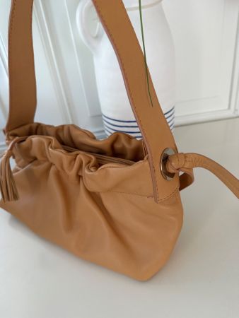 Handtasche Leder/TOP Zustand – Camel / Beige