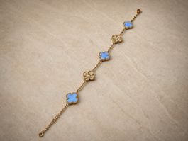 Edelstahl Armband vierblatt