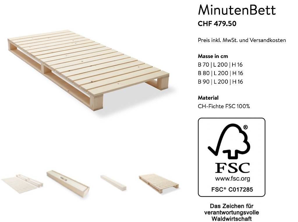 Betten: Massivholz Palletbett – Gebraucht aus Wettswil von anmabo 3