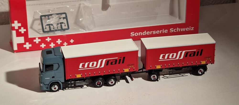 AWM Modellautos: Planzer LKW (AWM) mit 2x CrossRail Wechselpritschen HO – Neu (gemäss Beschreibung) aus Zürich von rascala