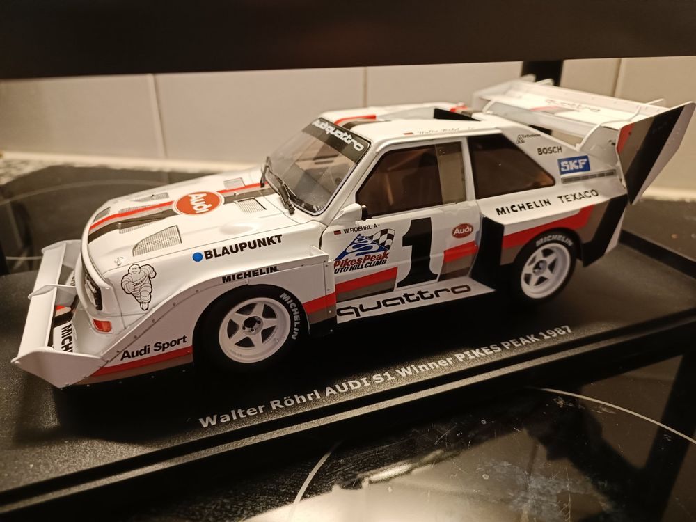 Norev 1/18 Audi Sport Quattro S1 E2 - Vainqueur Pikes Peak 1987 #1 - Neuf