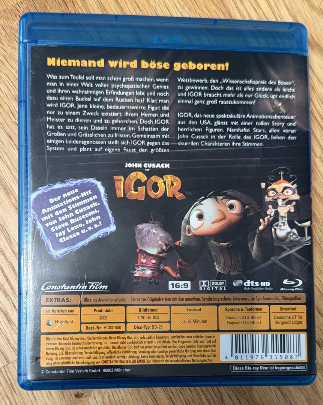 Alle DVDs: IGOR BLU-RAY – Gebraucht aus Zürich von freioccasionen 1