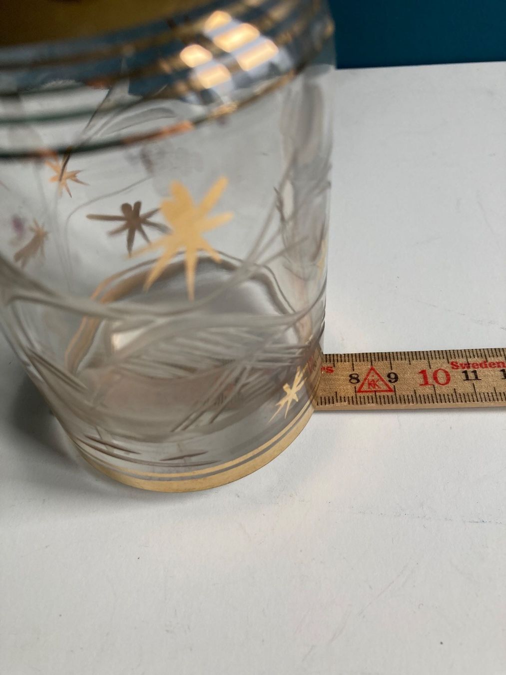 Sonstiges Geschirr & Gläser: Dekorative Glasflasche mit Goldmuster, Vintage Style – Gebraucht aus Winterthur von silen 5