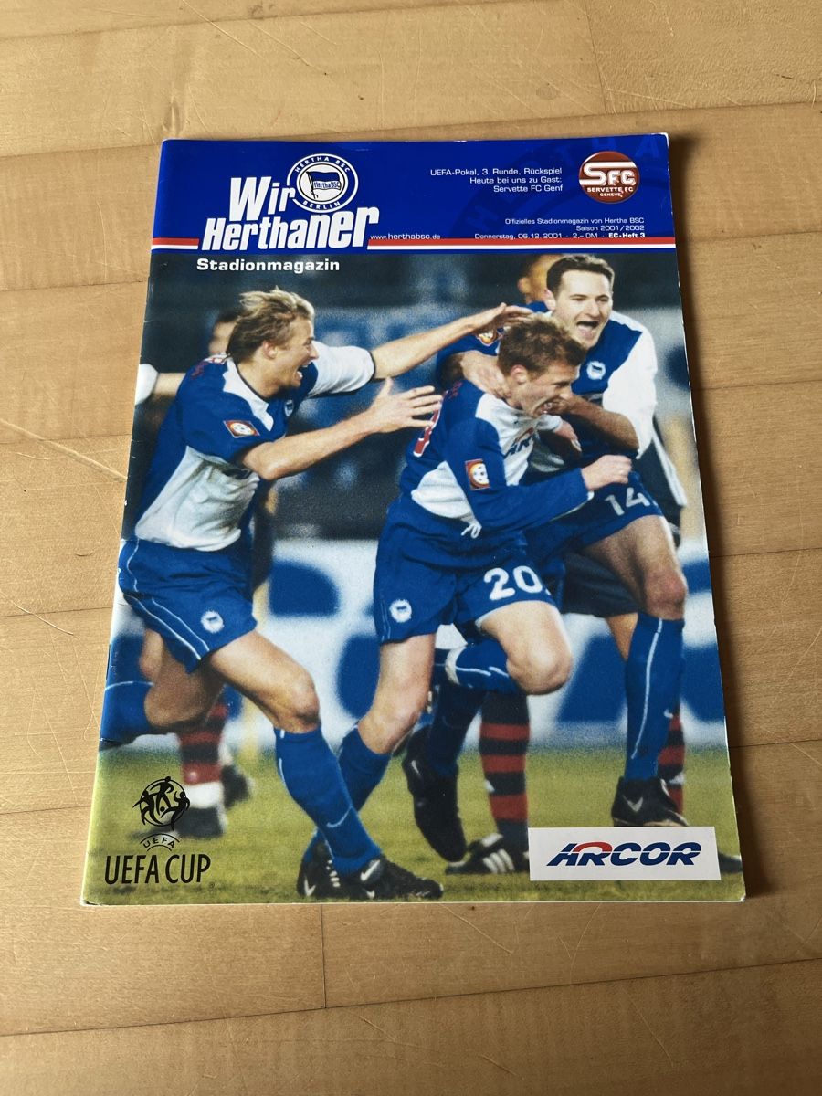 Riviste & Magazine: Servette FC Hertha Berlin Vintage Matchprogramm Uefa-Cup – Usato da Wallisellen venduto da theadicts77