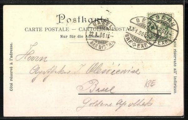 Cartoline postali: Gruss vom Dentenberg, gelaufen 1906 – Usato da Frauenfeld venduto da POML 1