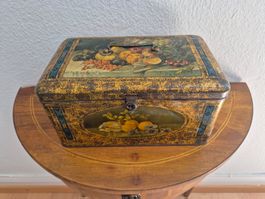Antike Vintage Blechdose Gebäck Früchte 20/30er Blech Dose