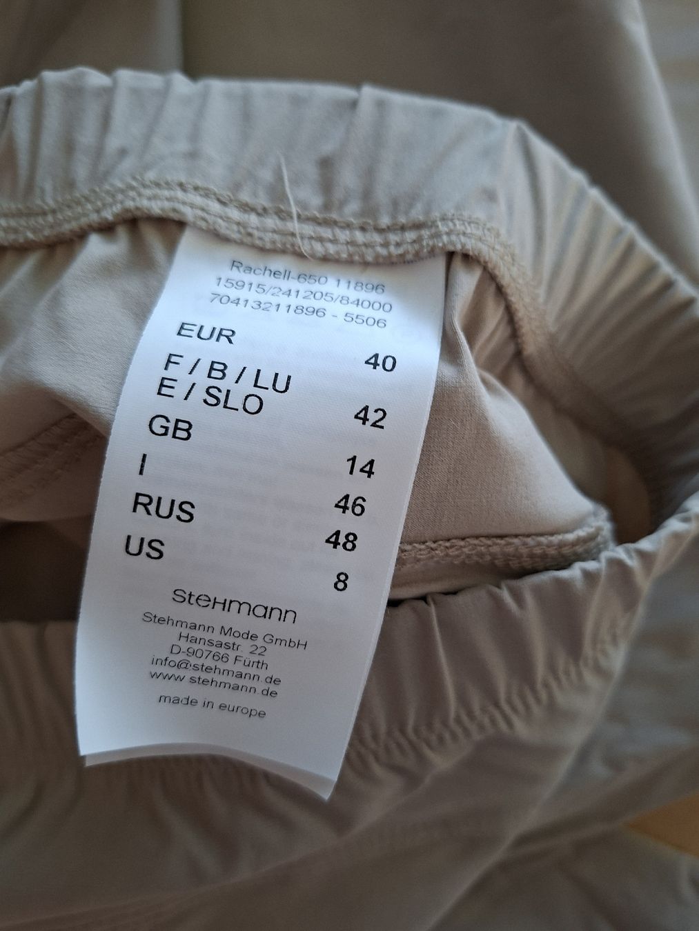 Hosen: Stemann Stoffhose beige, Grösse 40 – Gebraucht aus Goldach von Pw1427 2