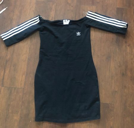 Adidas Kleid schwarz schulterfrei Neu Gr.M/38