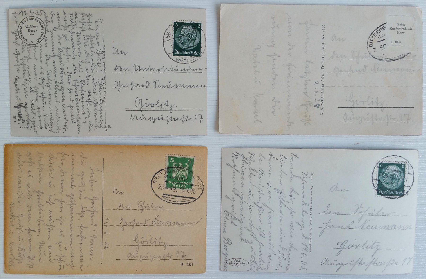 Cartoline postali: AK: 17x Schlesien / Polen, 1926-41 – Usato da Oberriet SG venduto da Manick 1