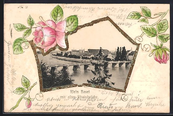Cartes postales: Basel, Teilansicht mit alter Rheinbrück – D'occasion à Berlin par bartko-reher