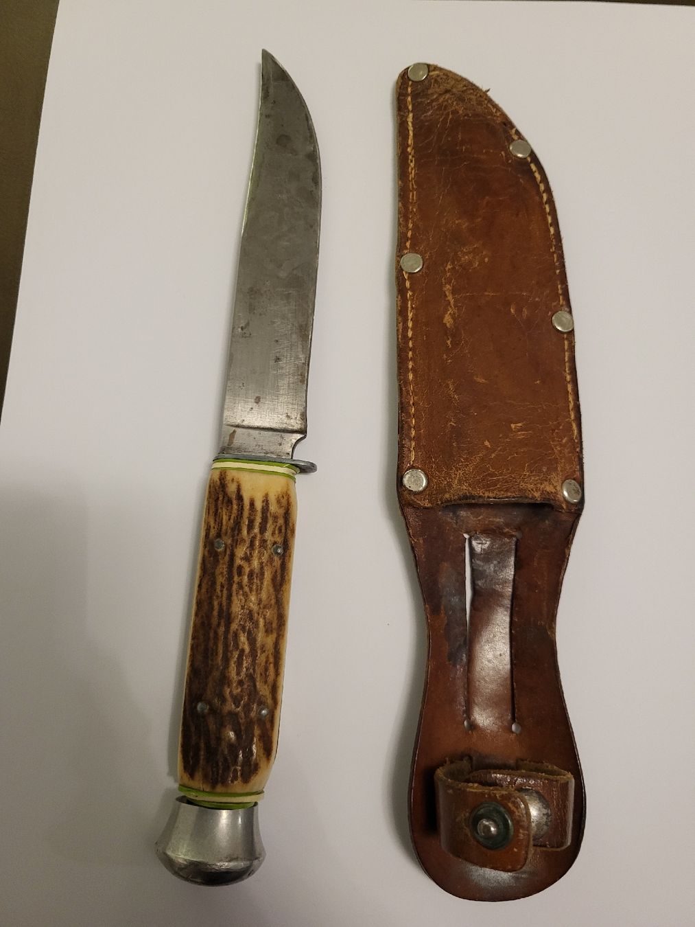 Coltellini militari: Pfadi Dolch Ackermann Basel Jagdmesser mit Lederscheide – Usato da nunningen venduto da mic_88k2 2