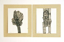 Walter Heckmann (1929-1994) 2 UNIKATE TUSCHE SIGNIERT