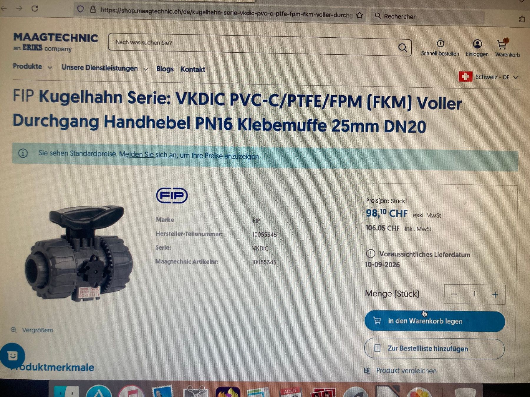 Armaturen: Robinet Vanne d'arrêt  VKDIC 25 EPDM – Neu und originalverpackt aus Bourrignon von filledemai 2