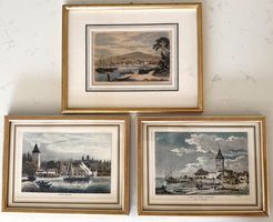 3 jolis tableaux vue ancienne Ouchy Morges