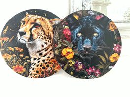 2x Metall Deko Platten Exotik NEU