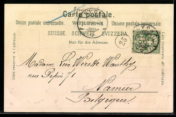Cartoline postali: Litho Vevey, Vue générale sur le lac e – Usato da Berlin venduto da bartko-reher 1