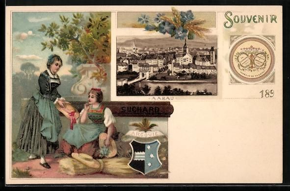 Cartes postales: Litho Aarau, Gesamtansicht, Suchard Kaka – D'occasion à Berlin par bartko-reher