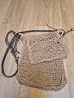 Umhängetasche gehäkelt beige
