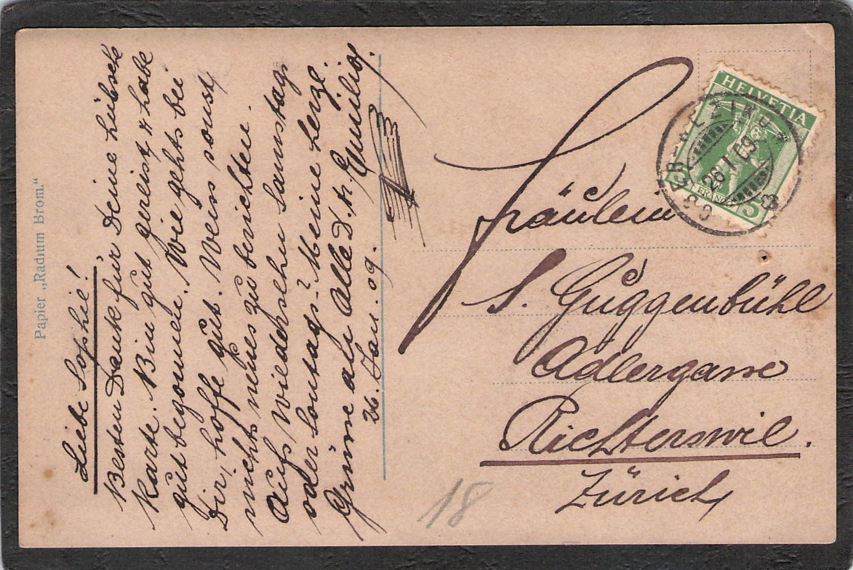 Cartoline postali: #Wilhelm Tell , gel. 1909 – Usato da Reichenburg venduto da Pipo-67 1
