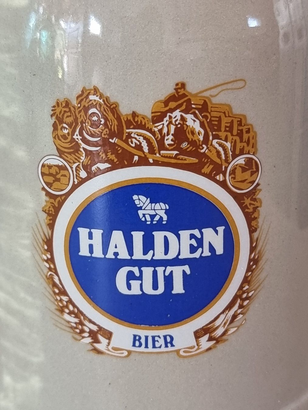 Bicchieri: Haldengut Bier Steingut Bierkrug / Humpen – Usato da Lommis venduto da 0815undmehr 1