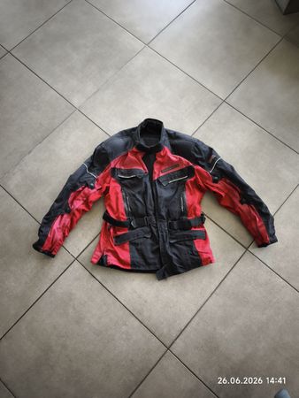 Motorradjacke Rot/Schwarz mit Protektoren – Grösse 2XL