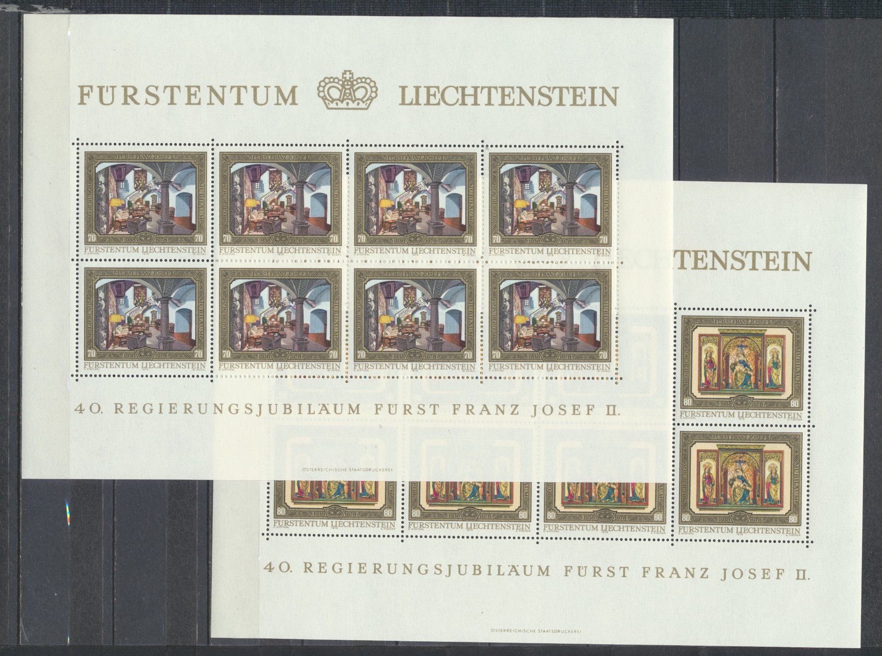 Tutti i francobolli: 1978 FL, "Regierungsjubiläum", Kleinbogen, ** postfrisch – Nuovo (secondo la descrizione) da Winterthur venduto da Zupogeru 1