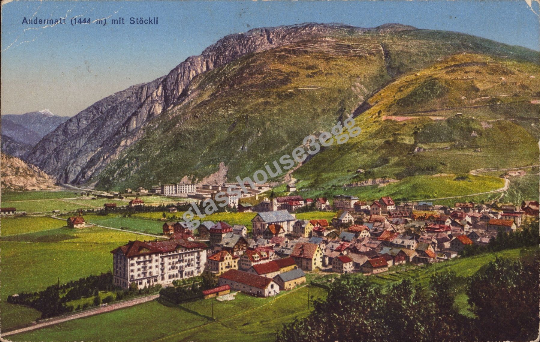Ansichtskarten: AK Andermatt (1444 m) mit Stöckli – Gebraucht aus Eggersriet von glasshouse3egg